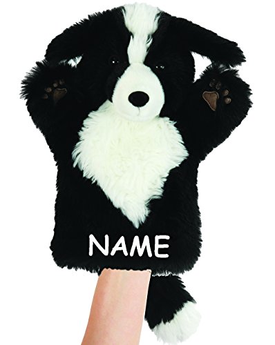 alles-meine.de GmbH Handpuppe/Handspielpuppe - süßer Welpe - Hund schwarz - incl. Name - Arme beweglich - superweich - Handpuppen Kasperletheater - Stofftier/Haustier Hun.. von alles-meine.de GmbH