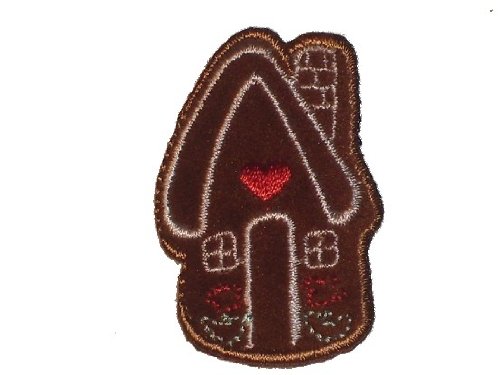 alles-meine.de GmbH Haus 3,1 cm * 4,7 cm Bügelbild Lebkuchen Weihnachten Pfefferkuchen Pfefferkuchenhaus Hexenhaus Süßigkeit Aufnäher Applikation von alles-meine.de GmbH