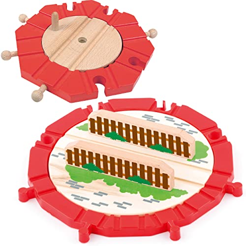 Holzeisenbahn - 2 Stück - Verschiedene XL Drehscheiben/Kreuzung - passend für alle Schienen-Systeme & Straßen - z.B. Brio/Heros/Eichhorn/IKEA/Woody .. Holzeisenbahn - 2 Stück - Verschiedene XL Drehscheiben/Kreuzung - passend für alle Schienen-Systeme & Straßen - z.B. Brio/Heros/Eichhorn/IKEA/Woody .. von alles-meine.de GmbH