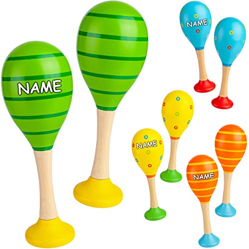 alles-meine.de GmbH Kinder Rasseln/Musikinstrumente Modell & Farbwahl Maracas Rasseln - 2er Set - Holz - bunt - inkl. Name - Musikintrument/Musik für Baby - Kinder & Erwa.. von alles-meine.de GmbH