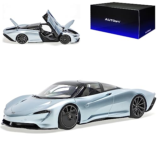 alles-meine.de GmbH McLaren Speedtail Coupe Frozen Silber Blau 2019-2020 76086 1/18 AutoArt Modell Auto mit individiuellem Wunschkennzeichen von alles-meine.de GmbH