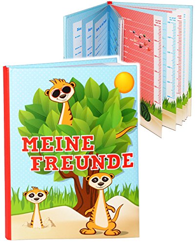 Meine Freunde Buch - lustige Erdmännchen - Schule & Kindergarten/Vorschule Kita - dick gebunden - für Schulfreunde Poesie A5 Softcover - Freundebuch Poe.. von alles-meine.de GmbH