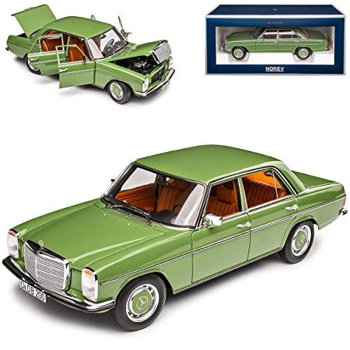 Mercedes-B 200/8 Strich Acht Limousine Grün W114 W115 Modell 1967-1976 Version 2. Serie 1973-1976 1/18 Norev Modell Auto mit individiuellem Wunschkennzeichen von alles-meine.de GmbH