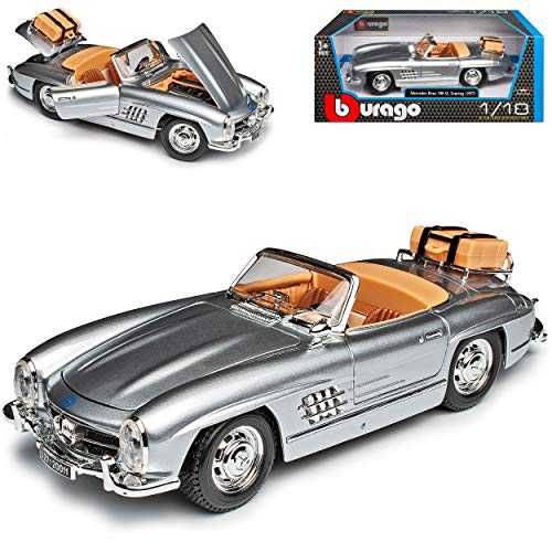 alles-meine.de GmbH Mercedes-B 300SL Touring Roadster Cabrio Silber W198 1954-1963 18-12049 1/18 Burago Modell Auto mit individiuellem Wunschkennzeichen von alles-meine.de GmbH