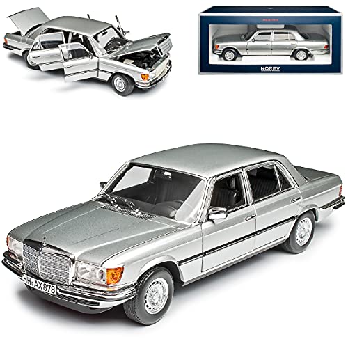 Mercedes-B S-Klasse W116 450 SEL 6.9 1976 Silber Metallic 1972-1980 1/18 Norev Modell Auto mit individiuellem Wunschkennzeichen von alles-meine.de GmbH