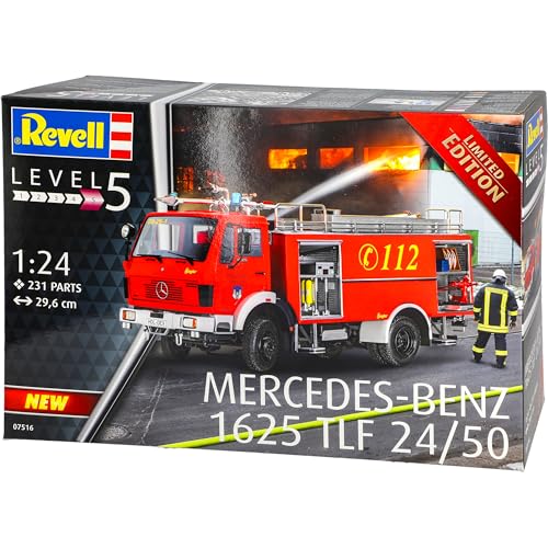 Mercedes-B 1625 TLF 24/50 Feuerwehr 07516 Bausatz Kit 1/24 Revell Modell Auto mit individiuellem Wunschkennzeichen von alles-meine.de GmbH