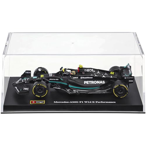 Mercedes-Benz AMG W14 Lewis Hamilton Nr 44 Formel 1 2023 mit Sockel und Vitrine 1/43 Bburago Modell Auto mit individiuellem Wunschkennzeichen von alles-meine.de GmbH