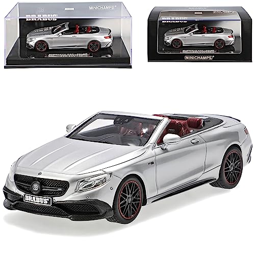 alles-meine.de GmbH Mercedes-B S-Klasse S63 S217 Cabrio Bra-Bus 850 Silber Metallic Modell 2014-2020 1/43 Minichamps Modell Auto mit individiuellem Wunschkennzeichen von alles-meine.de GmbH