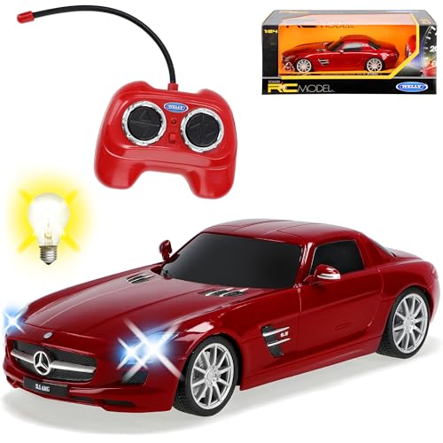 alles-meine.de GmbH Mercedes-Benz SLS AMG Coupe Rot C197 RC Funkauto 1/24 Welly Modell Auto mit individiuellem Wunschkennzeichen von alles-meine.de GmbH