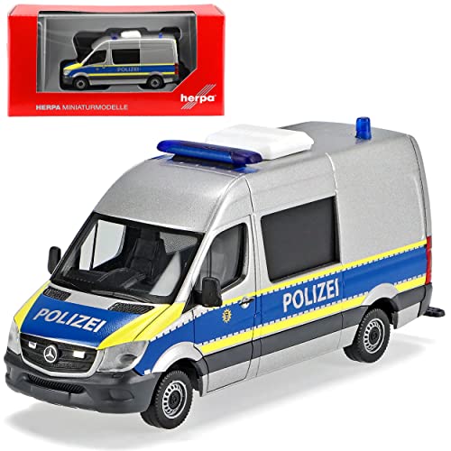 Mercedes-B Sprinter II Halbbus Personen Kasten Aufbau Polizei Berlin NCV 3 W906 Modell 2006-2018 Version Ab Facelift 2013 H0 1/87 Herpa Modell Auto mit indivi.. von alles-meine.de GmbH