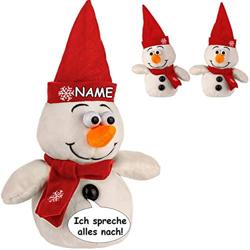 NACH sprechende & tanzende Figuren Motiv frei wählbar Schneemann Ich spreche Alles nach & bewege Mich dazu inkl. Name - aus Stoff/Plüsch - 26 cm - P.. von alles-meine.de GmbH