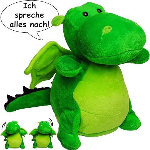 NACH sprechender - Drache - Dinosaurier/Dino - Ich spreche Alles nach & bewege Mich dazu - aus Stoff/Plüsch - Plüschtier - mit Sound & Bewegung - spricht .. von alles-meine.de GmbH