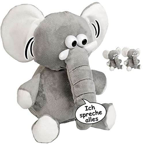 NACH sprechender - Elefant - Ich spreche Alles nach & bewege Mich dazu - aus Stoff/Plüsch - Plüschtier - mit Sound & Bewegung - spricht & plappert - SPR.. von alles-meine.de GmbH