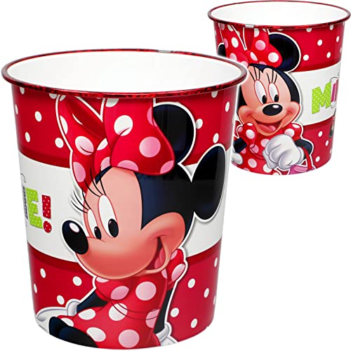 Papierkorb/Behälter - - Minnie Maus - 8 Liter - aus Kunststoff - Spielzeugkorb/Popcornschüssel/Mülleimer Eimer - auch als Blumentopf nutzbar - Aufbe.. von alles-meine.de GmbH