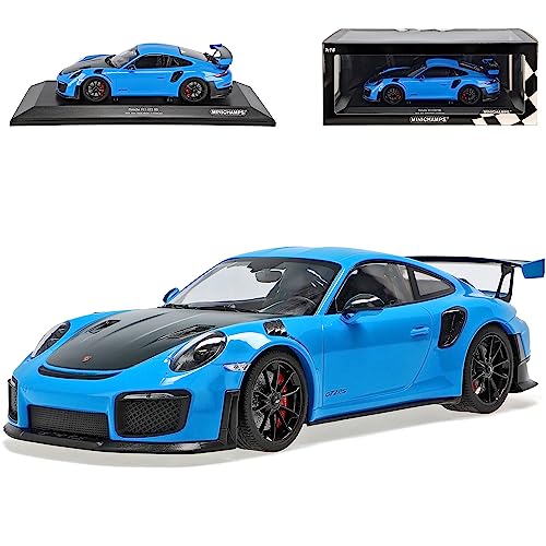 alles-meine.de GmbH Porsche 911 991 II GT2 RS Coupe Blau Schwarze Felgen Modell 2011-2019 Version Ab 2015 limitiert 504 Stück 1/18 Minichamps Modell Auto mit individiuellem Wunschkennzeichen von alles-meine.de GmbH