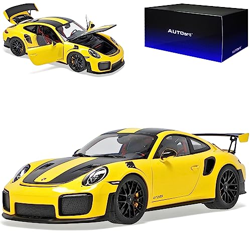 alles-meine.de GmbH Porsche 911 991 II GT2RS Coupe Gelb mit Schwarz Weissach Package Modell 2011-2019 Version Ab Facelift 2015 78172 1/18 AutoArt Modell Auto mit individiuellem Wunschkennzeichen von alles-meine.de GmbH