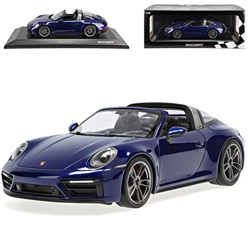 alles-meine.de GmbH Porsche 911 992 Targa 4 GTS Cabrio Blau Neue Generation Ab 2019 1/18 Minichamps Modell Auto mit individiuellem Wunschkennzeichen von alles-meine.de GmbH