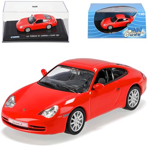 alles-meine.de GmbH Porsche 911 996 Carrera 4 Coupe Rot 1997-2006 1/43 Modellcarsonline Modell Auto mit individiuellem Wunschkennzeichen von alles-meine.de GmbH