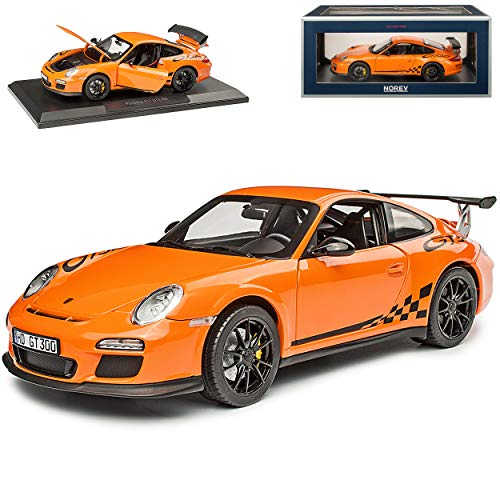 Porsche 911 997 GT3 RS Orange mit Schwarz 2004-2011 1/18 Norev Modell Auto mit individiuellem Wunschkennzeichen von alles-meine.de GmbH