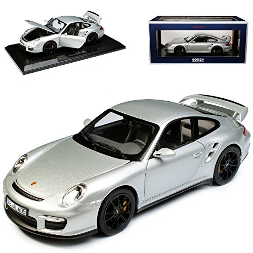 Porsche 911 997 II GT2 Silber Coupe Ab 2007 2004-2011 1/18 Norev Modell Auto mit individiuellem Wunschkennzeichen von alles-meine.de GmbH