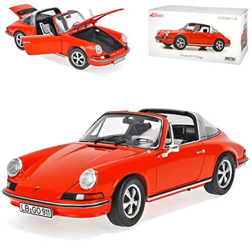 Porsche 911 S Urmodell Targa Cabrio Orange 1963-1973 1/18 Schuco Modell Auto mit individiuellem Wunschkennzeichen von alles-meine.de GmbH