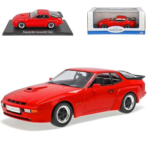 alles-meine.de GmbH Porsche 924 Carrera GT Coupe Rot mit Felgen in Schwarz 1976-1988 1/18 Model Car Group Modell Auto mit individiuellem Wunschkennzeichen von alles-meine.de GmbH