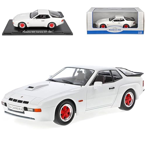 alles-meine.de GmbH Porsche 924 Carrera GT Coupe Weiss mit Felgen in Rot 1976-1988 1/18 Model Car Group Modell Auto mit individiuellem Wunschkennzeichen von alles-meine.de GmbH