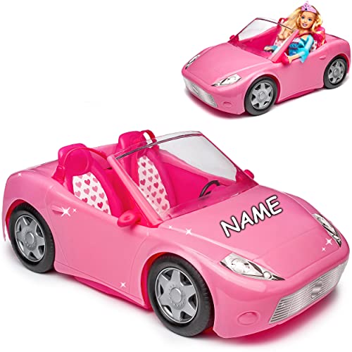 Puppen Auto - Cabrio - pink - für 2 Puppen - inkl. Name - kompatibel + passend für Barbie Puppen - Steffi - LOL Surprise ideal für 29 cm Spielzeug Puppe - a.. von alles-meine.de GmbH