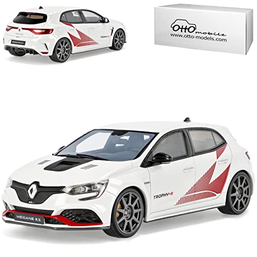 Renautl Megane RS IV Trophy R-Serie Quartz Weiss Schwarze Felgen 5 Türer 4. Generation Modell Ab 2015 Version Ab 2019 Nr 877 1/18 Otto Modell Auto mit individiuellem Wunschkennzeichen von alles-meine.de GmbH