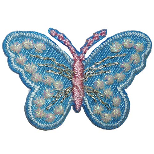 alles-meine.de GmbH Schmetterling 3,2 cm * 2,2 cm Bügelbild Aufnäher Applikation hellblau rosa blau von alles-meine.de GmbH