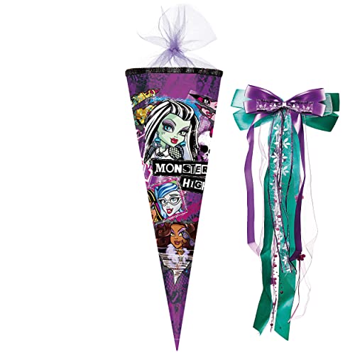 Schultüte - Monster High - 85 cm - eckig - incl. große Schleife - Tüllabschluß - Zuckertüte - mit/ohne Kunststoff Spitze - Nestler - Schultütenschleife .. Schultüte - Monster High - 85 cm - eckig - incl. große Schleife - Tüllabschluß - Zuckertüte - mit/ohne Kunststoff Spitze - Nestler - Schultütenschleife .. von alles-meine.de GmbH