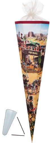 Schultüte - Playmobil Western Cowboy 22 cm - mit Tüllabschluß - Zuckertüte Nestler Indianer Westernstadt Fort Brave Pferde Schultüte - Playmobil Western Cowboy 22 cm - mit Tüllabschluß - Zuckertüte Nestler Indianer Westernstadt Fort Brave Pferde von alles-meine.de GmbH