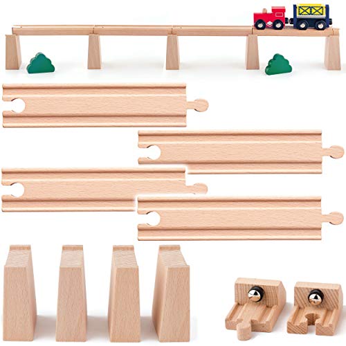 Set: 4 Brückenpfeiler & 2 Magnet Endstücke/Sperren + 4 gerade Lange Schienen - Holz - für Eisenbahn/Holzeisenbahn - passend für alle Schienen-Systeme & St.. Set: 4 Brückenpfeiler & 2 Magnet Endstücke/Sperren + 4 gerade Lange Schienen - Holz - für Eisenbahn/Holzeisenbahn - passend für alle Schienen-Systeme & St.. von alles-meine.de GmbH