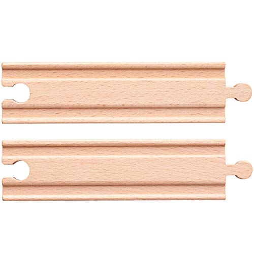 Set: 4 Stück Holz - Schienen Artikelwahl gerade & extra lang - für Eisenbahn/Holzeisenbahn - 23 cm - passend für alle Schienen-Systeme & Straßen - z.B.. von alles-meine.de GmbH