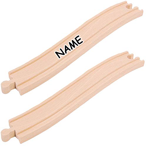 Set: 8 Stück Holz - Schienen/Rampen - ansteigend - inkl. Name - gerade & lang - für Eisenbahn/Holzeisenbahn - 22 cm - passend für alle Schienen-Systeme .. von alles-meine.de GmbH