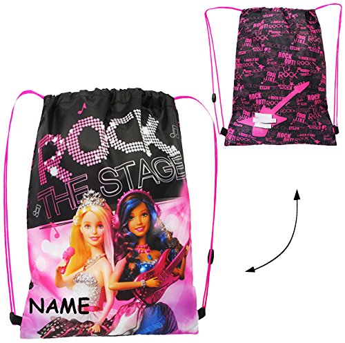 Sportbeutel - Turnbeutel - Schuhbeutel__ kompatibel mit Barbie - Rock The Stage - incl. Name - wasserabweisend & abwischbar - für Kinder - Schulbeutel Ki.. von alles-meine.de GmbH