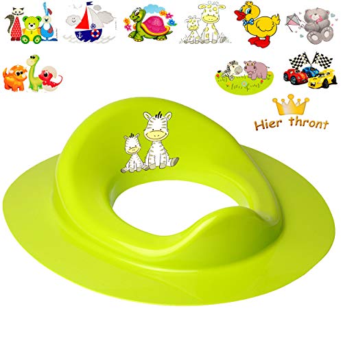 Toilettensitz/Toilettenaufsatz/Sitzverkleinerer - grün - apfelgrün Motiv-Mix - Mädchen Bieco - Standardgröße mit Lehne & Pullerschutz - Verkleinerer T.. Toilettensitz/Toilettenaufsatz/Sitzverkleinerer - grün - apfelgrün Motiv-Mix - Mädchen Bieco - Standardgröße mit Lehne & Pullerschutz - Verkleinerer T.. von alles-meine.de GmbH
