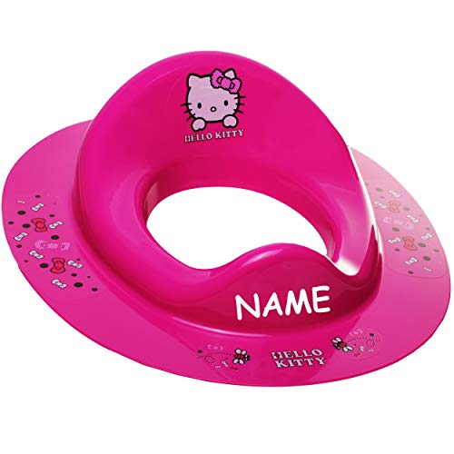 Toilettensitz/Toilettenaufsatz/Sitzverkleinerer - pink - rosa Helllo Kitty - Katze inkl. Name - Bieco - Standardgröße mit Lehne & Pullerschutz - Verkl.. von alles-meine.de GmbH