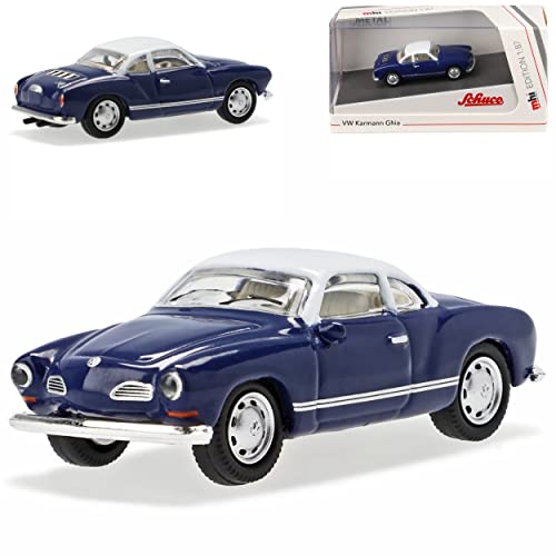 Volkwagen Karmann GHIA Coupe Blau Mit Dach in Weiss 1955-1974 H0 1/87 Schuco Modell Auto mit individiuellem Wunschkennzeichen von alles-meine.de GmbH