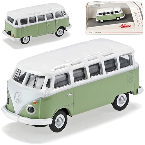 Volkwagen T1 Grün Weiss Samba Bully Bus 1950-1967 H0 1/87 Schuco Modell Auto mit individiuellem Wunschkennzeichen von alles-meine.de GmbH