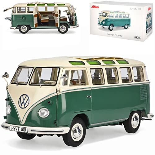 Volkwagen T1 Samba Grün mit Weiss Personen Transporter 1950-1967 1/18 Schuco Modell Auto mit individiuellem Wunschkennzeichen von alles-meine.de GmbH