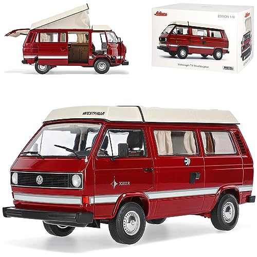 Volkwagen T3 a Joker Westfalia Camper Bus Personen Transporter Dunkel Rot mit Weiss 1979-1992 1/18 Schuco Modell Auto mit individiuellem Wunschkennzeichen von alles-meine.de GmbH