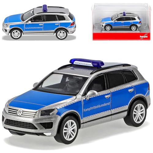 Volkwagen Tuoareg II Silber Blau Kampfmittelräumdienst Schleswig Holstein 2. Generation Modell 2010-2018 Version Ab Facelift 2014 H0 1/87 Herpa Modell Auto mi.. von alles-meine.de GmbH