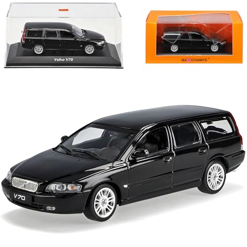 alles-meine.de GmbH Volvo V70 Break Kombi Schwarz 2. Generation 2000-2007 1/43 Minichamps Maxichamps Modell Auto mit individiuellem Wunschkennzeichen von alles-meine.de GmbH