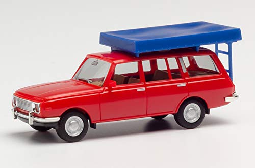 Wartburg 353 Kombi Rot mit Dachzelt 1966-1984 H0 1/87 Herpa Modell Auto mit individiuellem Wunschkennzeichen von alles-meine.de GmbH