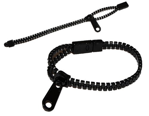 alles-meine.de GmbH 1 STK. Armband mit Reiverschluß - individuell verlängerbar - schwarz - Armbänder für Kinder und Erwachsene von alles-meine.de GmbH