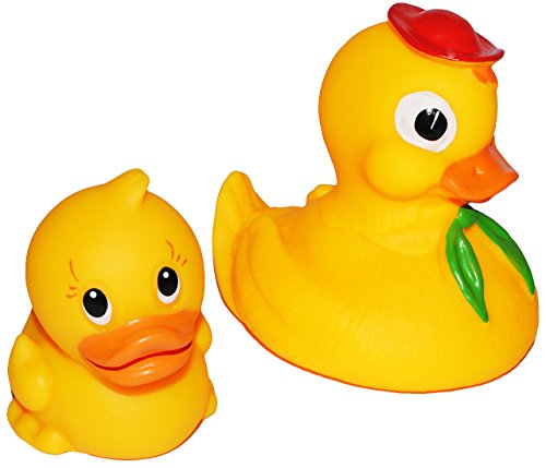 alles-meine.de GmbH 1 Set: Quietscher - 2 Stück Enten - Tiere/Quietscheente - für Baby ab 0 Monate - Quietschtier Entenjagd - Badeente/Figur Quietschfigur Badefiguren/Badet.. von alles-meine.de GmbH