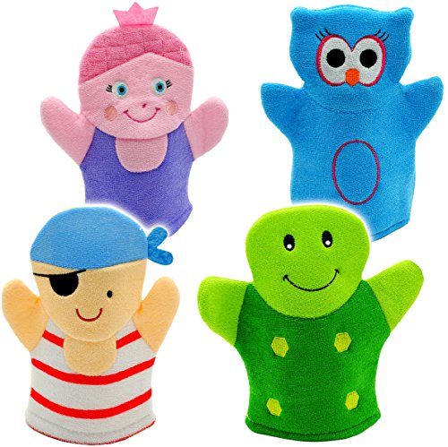 alles-meine.de GmbH 1 Stück Waschhandschuh/Handpuppe - lustige Tiere & Figuren - Motiv Mix - Frottee - 100% Baumwolle - für Kinder & Erwachsene - Handspielpuppe/Waschh.. von alles-meine.de GmbH