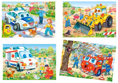 alles-meine.de GmbH 1 Stück: Mini Puzzle/Minipuzzle 24 Teile - Fahrzeuge/Auto - für Kinder Kinderpuzzle Minipuzzles Feuerwehr Polizei Bagger Krankenwagen von alles-meine.de GmbH