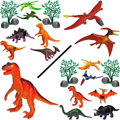 alles-meine.de GmbH 10 TLG. Set - Dinosaurier - Tyrannosaurus Rex - Spielfiguren - 14 cm groß - Figuren - Spielzeugdino - Spielzeug Tiere - Kunststoff/Weichgummi Hartgummi .. von alles-meine.de GmbH